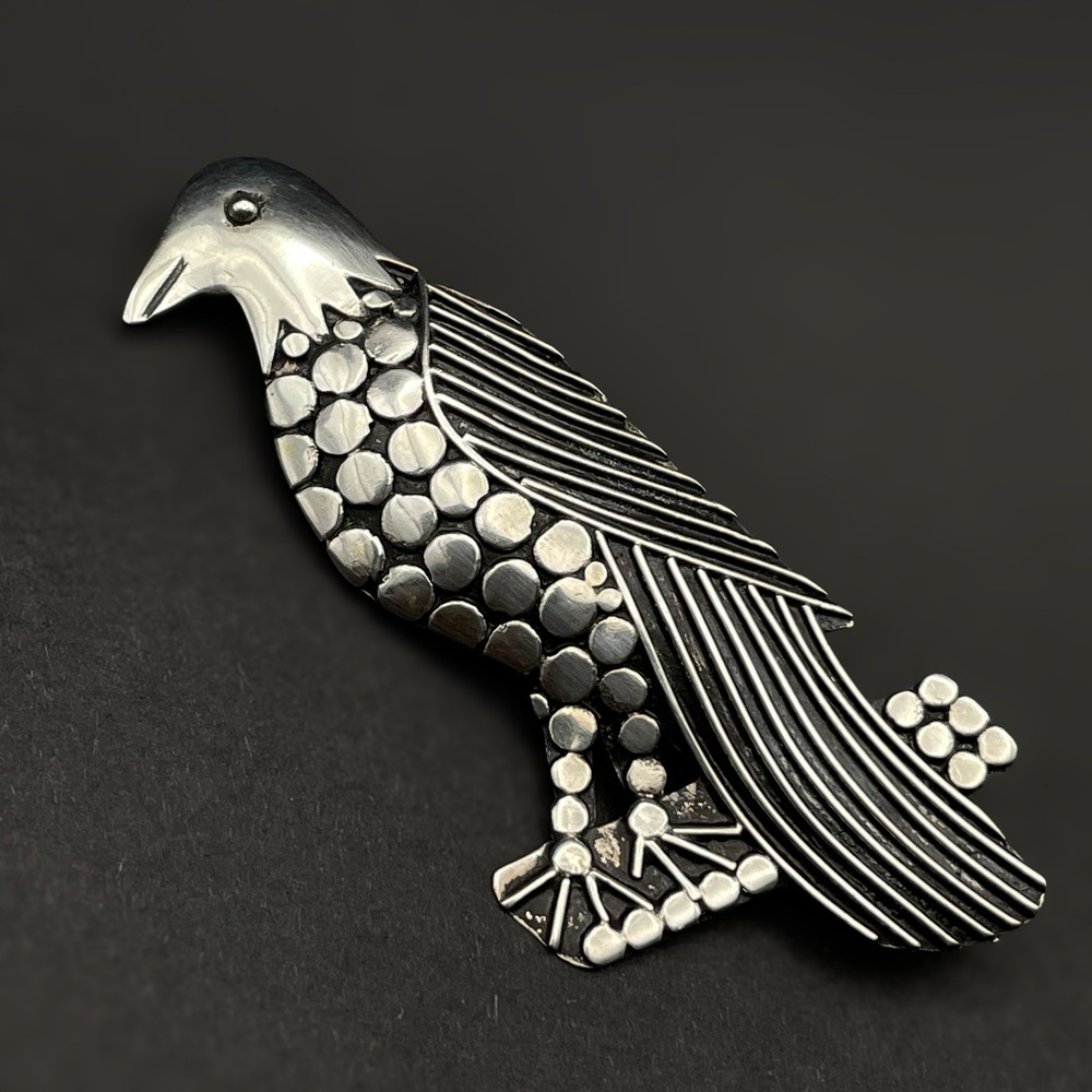 Vintage Sterling‎ Silver Overlay Eagle Brooch Bird Pin Wildlife Animal Jewelry - Picture 3 of 10